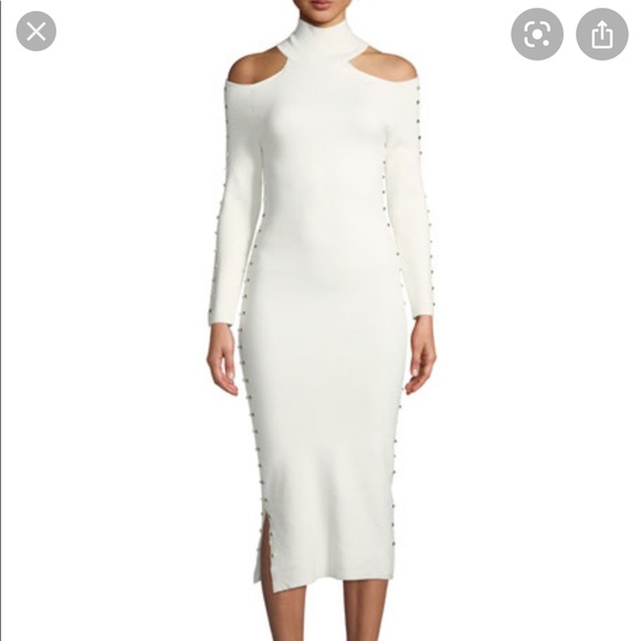 Alice & Olivia Kahlo Studded Shoulder-Cutout Dress - Picture 2 of 12